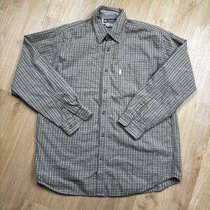 Columbia XCO Long Sleeve Men's XL Green & Brown Plaid Button Flannel Shirt